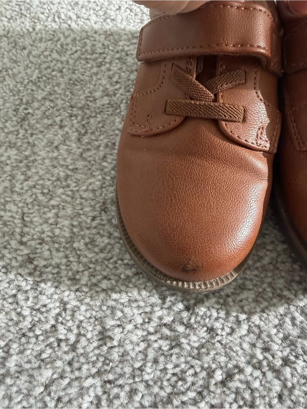 Cat & Jack Toddler Brown Velcro Dress Shoes - Size 9T